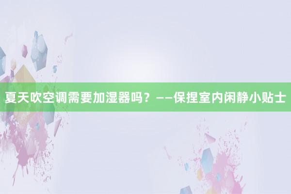 夏天吹空调需要加湿器吗？——保捏室内闲静小贴士